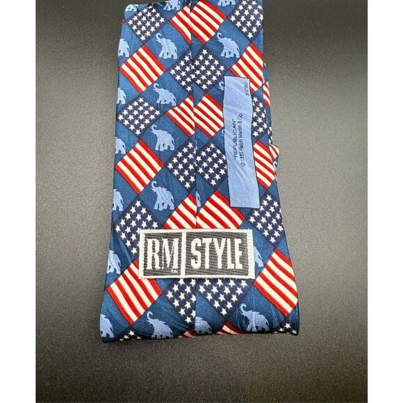 Republican Party Men’s Neck Tie by R M Style 100% Silk Vtg 1995 - Picture 3 of 6